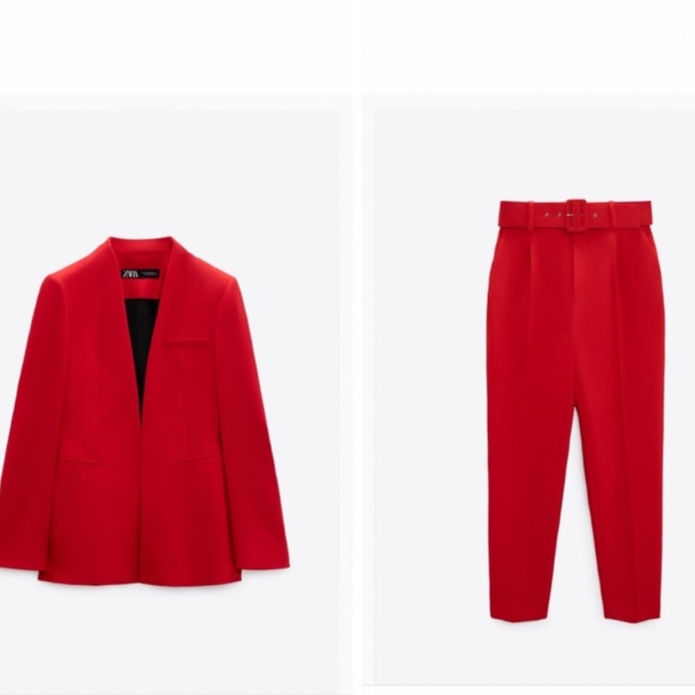 Zara 2 piece red suit